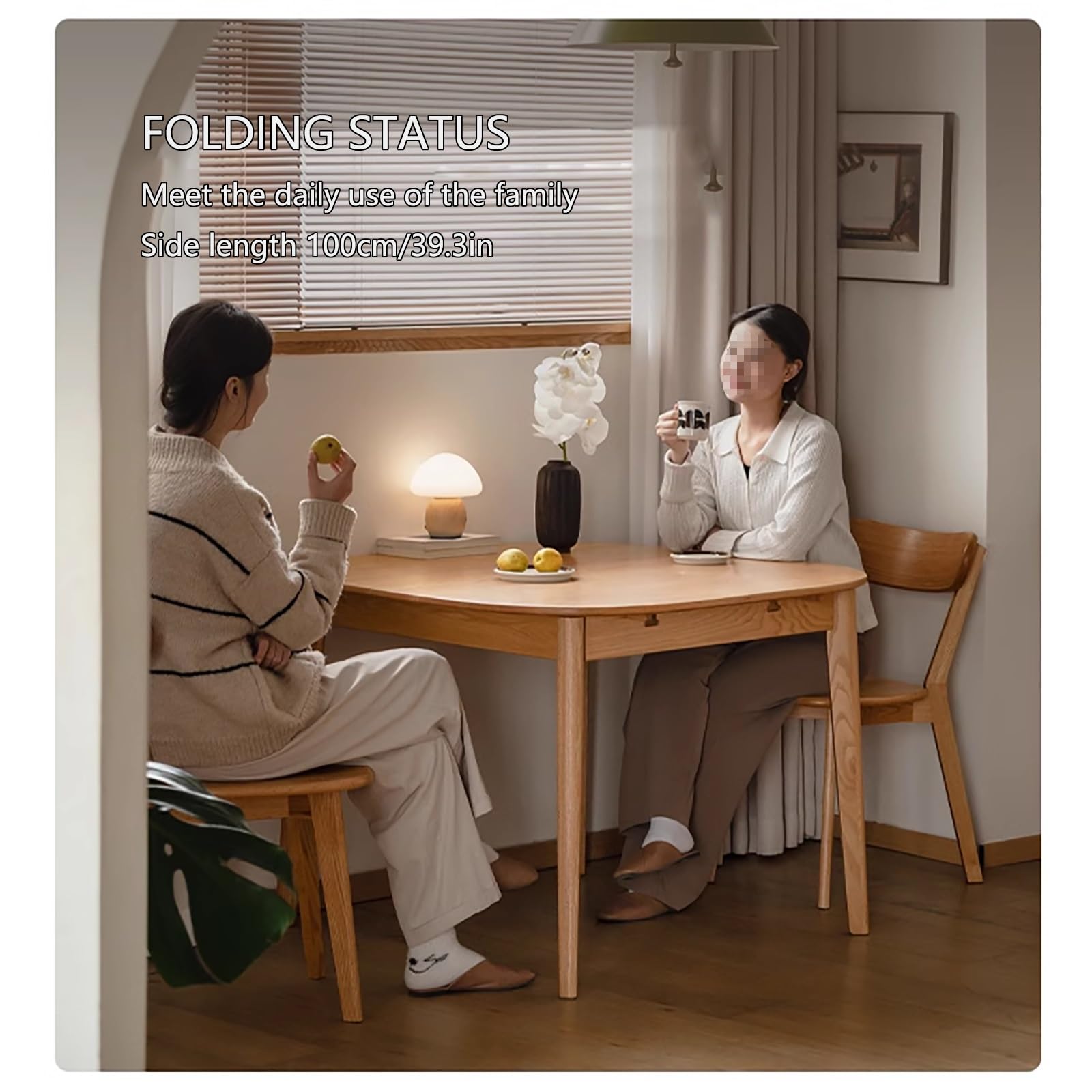 Amazon｜レッドオークダイニングテーブル4脚セット，伸長式キッチン